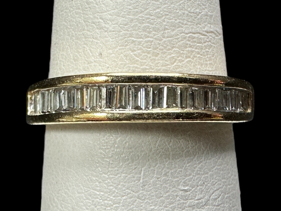 14k Gold Diamond Ring Set With (20) 2X1 Straight Baguette Diamonds Est. .60cttw Size 7.5 3.3g Retails $1,800