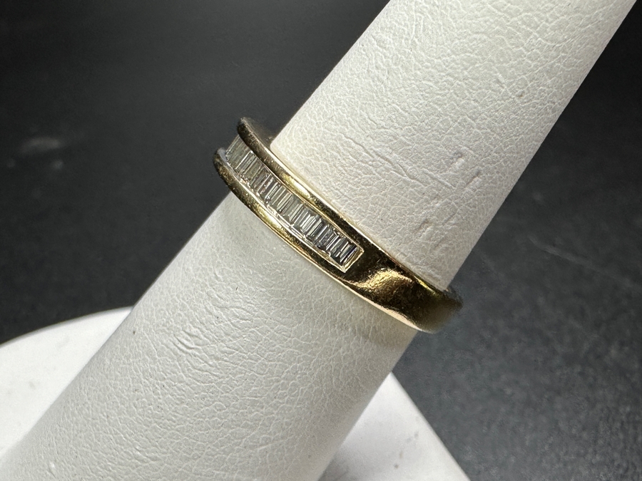 14k Gold Diamond Ring Set With (20) 2X1 Straight Baguette Diamonds Est. .60cttw Size 7.5 3.3g Retails $1,800 [Photo 5]