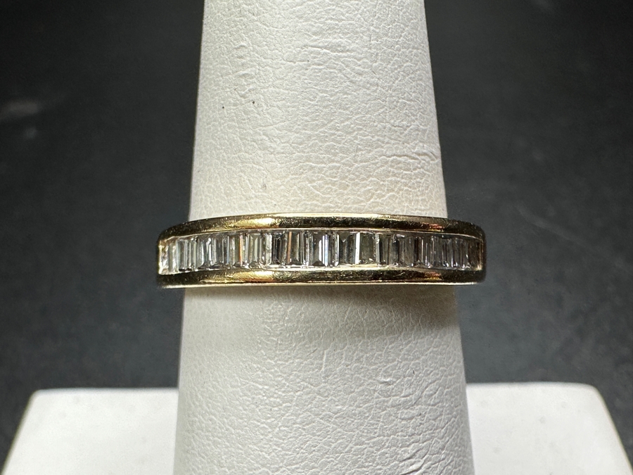 14k Gold Diamond Ring Set With (20) 2X1 Straight Baguette Diamonds Est. .60cttw Size 7.5 3.3g Retails $1,800 [Photo 3]