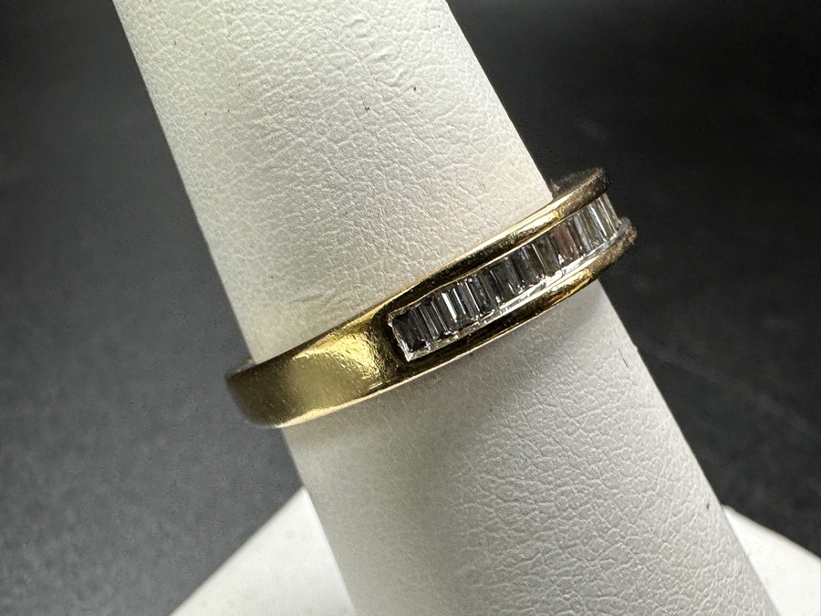 14k Gold Diamond Ring Set With (20) 2X1 Straight Baguette Diamonds Est. .60cttw Size 7.5 3.3g Retails $1,800 [Photo 4]