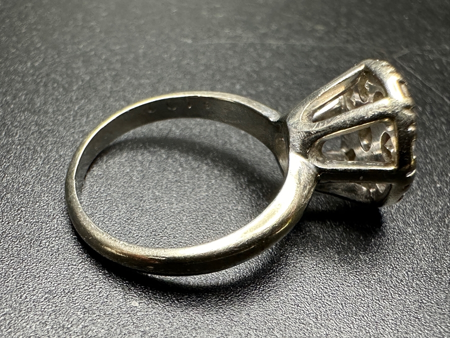 14k Gold Diamond Ring With (1) 3.5mm Round Brilliant Diamond & (8) 2.5mm Round Brilliant Diamonds Size 5 3.4g Est. 1cttw Retails $2,400 [Photo 12]