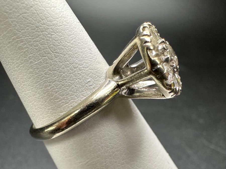 14k Gold Diamond Ring With (1) 3.5mm Round Brilliant Diamond & (8) 2.5mm Round Brilliant Diamonds Size 5 3.4g Est. 1cttw Retails $2,400 [Photo 10]