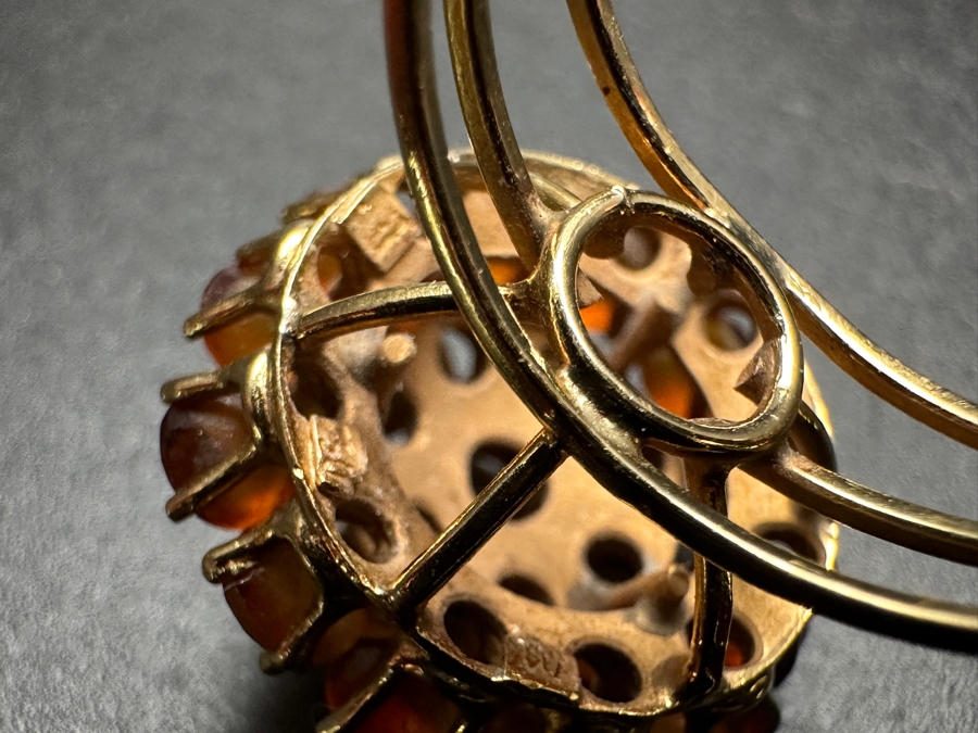 18k Gold Citrine Ring With (1) 5mm Citrine & (12) 3.25mm Citrine Est. 1.75cttw Size 7.25 5.3g Retails $1,600 [Photo 13]