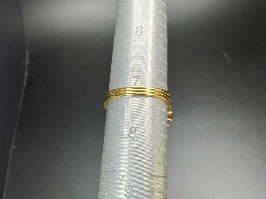 18k Gold Citrine Ring With (1) 5mm Citrine & (12) 3.25mm Citrine Est. 1.75cttw Size 7.25 5.3g Retails $1,600 [Photo 14]