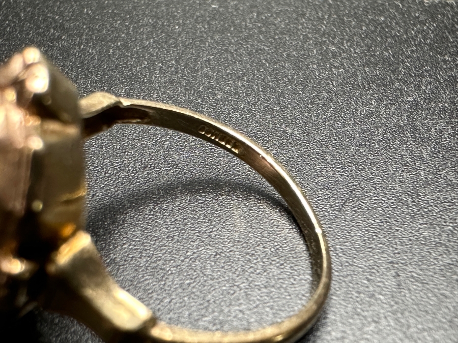 10K Gold Ring Set With 10x8mm Amethyst Est. 3.5ct Size 4.5 1.8g [Photo 8]