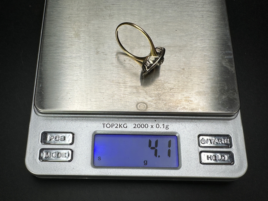 14k Gold Diamond Ring Set With 3.1mm Round Brilliant Diamond & (5) 1.4mm Single Cut Diamonds Est. .2cttw Size 9.25 4.1g Retails $1,000 [Photo 18]