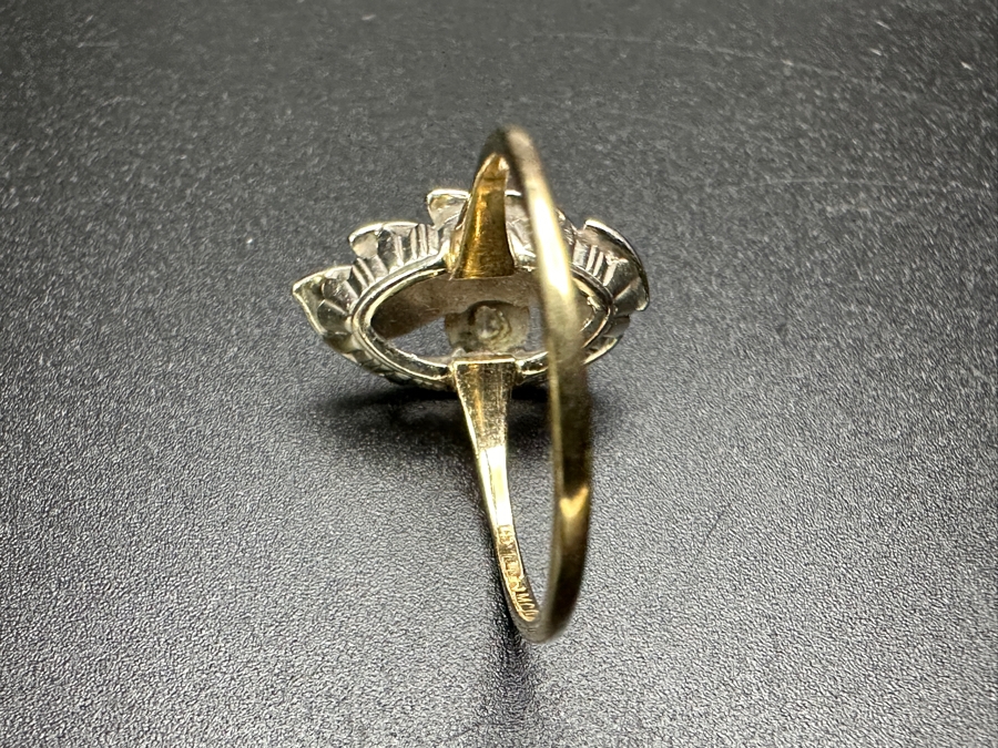 14k Gold Diamond Ring Set With 3.1mm Round Brilliant Diamond & (5) 1.4mm Single Cut Diamonds Est. .2cttw Size 9.25 4.1g Retails $1,000 [Photo 14]