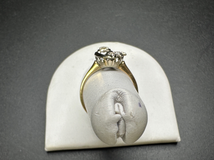 14k Gold Diamond Ring Set With 3.1mm Round Brilliant Diamond & (5) 1.4mm Single Cut Diamonds Est. .2cttw Size 9.25 4.1g Retails $1,000 [Photo 12]