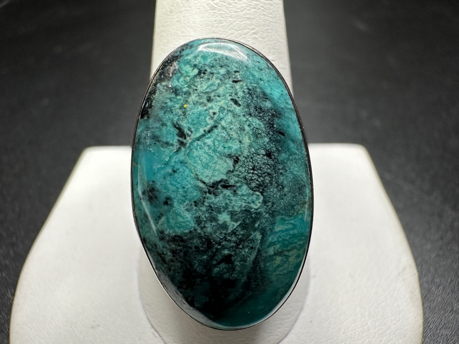 Men's Sterling Silver Turquoise Ring Size 11.5 16.4g [Photo 3]