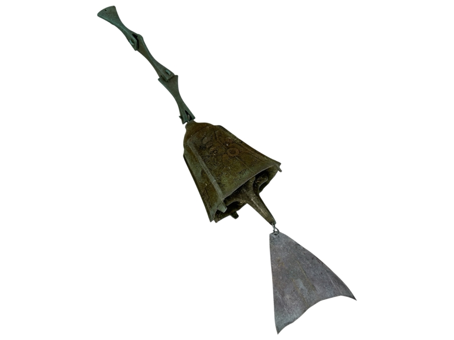 Vintage Paolo Soleri Bronze Brutalist Wind Chime Bell Signed 23'L [Photo 1]