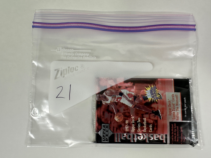 1997-98 Upper Deck Series Two Basketball Cards - 14 Cards - May Contain Ultra-Rare Michael Jordan Signed Game Jersey Card (GJ13S) That Sold For $1.4M - Read Details Page Before Bidding - Pack #21 [Photo 3]