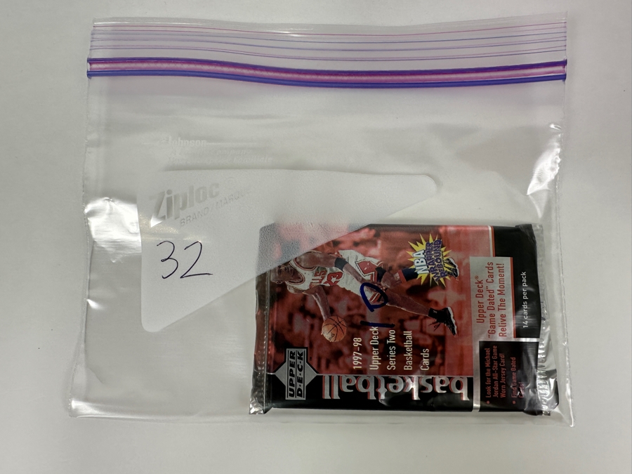 1997-98 Upper Deck Series Two Basketball Cards - 14 Cards - May Contain Ultra-Rare Michael Jordan Signed Game Jersey Card (GJ13S) That Sold For $1.4M - Read Details Page Before Bidding - Pack #32 [Photo 3]