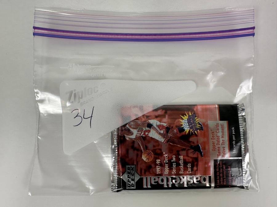 1997-98 Upper Deck Series Two Basketball Cards - 14 Cards - May Contain Ultra-Rare Michael Jordan Signed Game Jersey Card (GJ13S) That Sold For $1.4M - Read Details Page Before Bidding - Pack #34 [Photo 3]