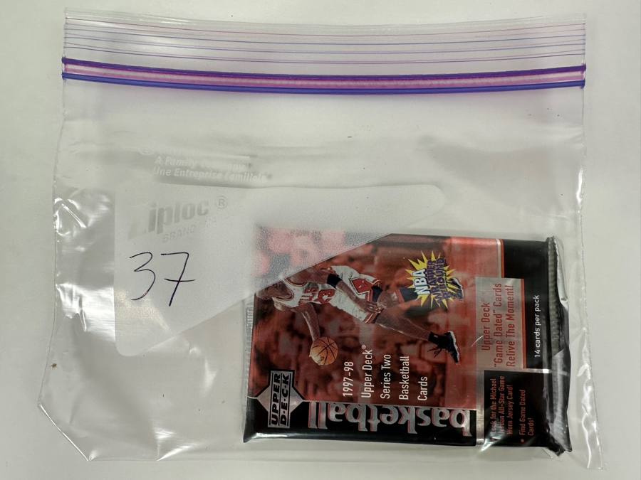 1997-98 Upper Deck Series Two Basketball Cards - 14 Cards - May Contain Ultra-Rare Michael Jordan Signed Game Jersey Card (GJ13S) That Sold For $1.4M - Read Details Page Before Bidding - Pack #37 [Photo 3]