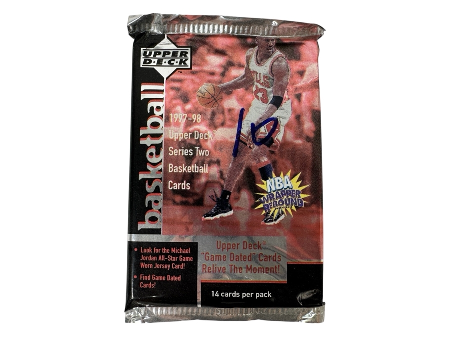 1997-98 Upper Deck Series Two Basketball Cards - 14 Cards - May Contain Ultra-Rare Michael Jordan Signed Game Jersey Card (GJ13S) That Sold For $1.4M - Read Details Page Before Bidding - Pack #39 [Photo 1]