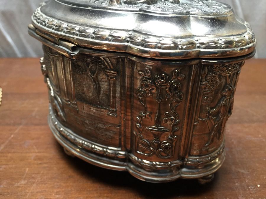 Vintage Jewelry Lot with Silverplated Jewelry Box [Photo 24]