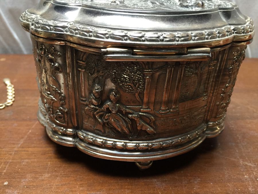 Vintage Jewelry Lot with Silverplated Jewelry Box [Photo 23]