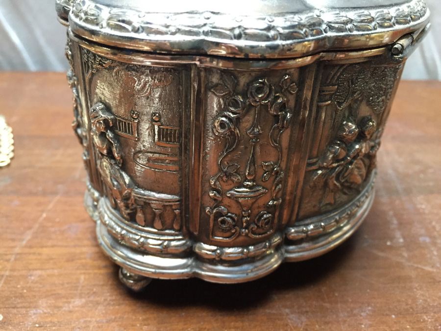 Vintage Jewelry Lot with Silverplated Jewelry Box [Photo 22]
