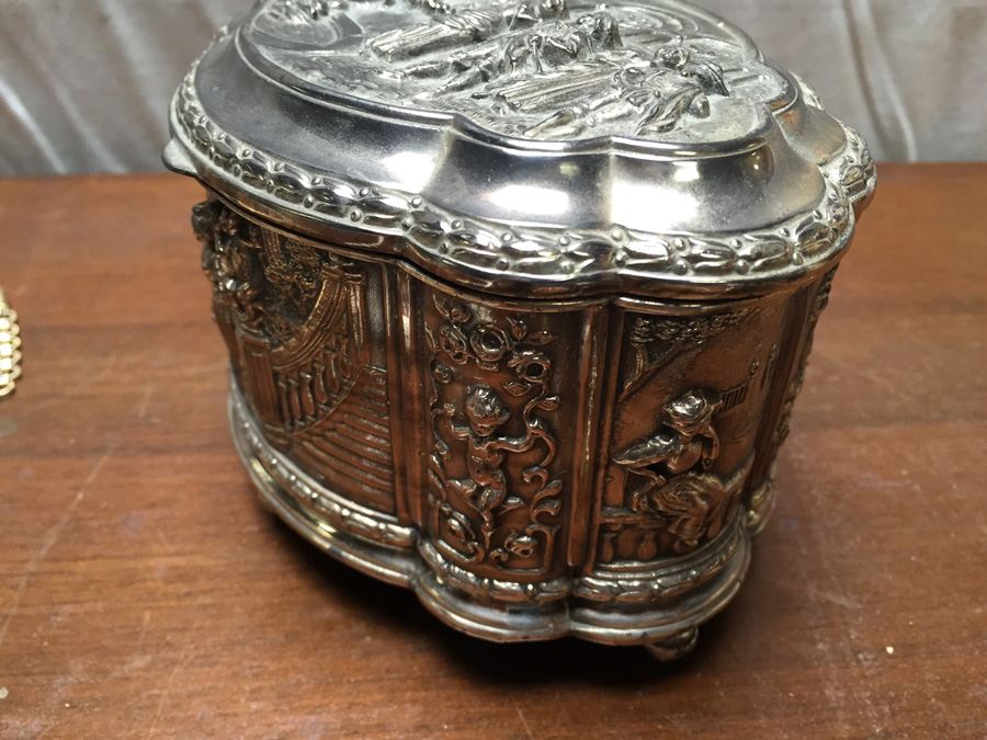 Vintage Jewelry Lot with Silverplated Jewelry Box [Photo 21]