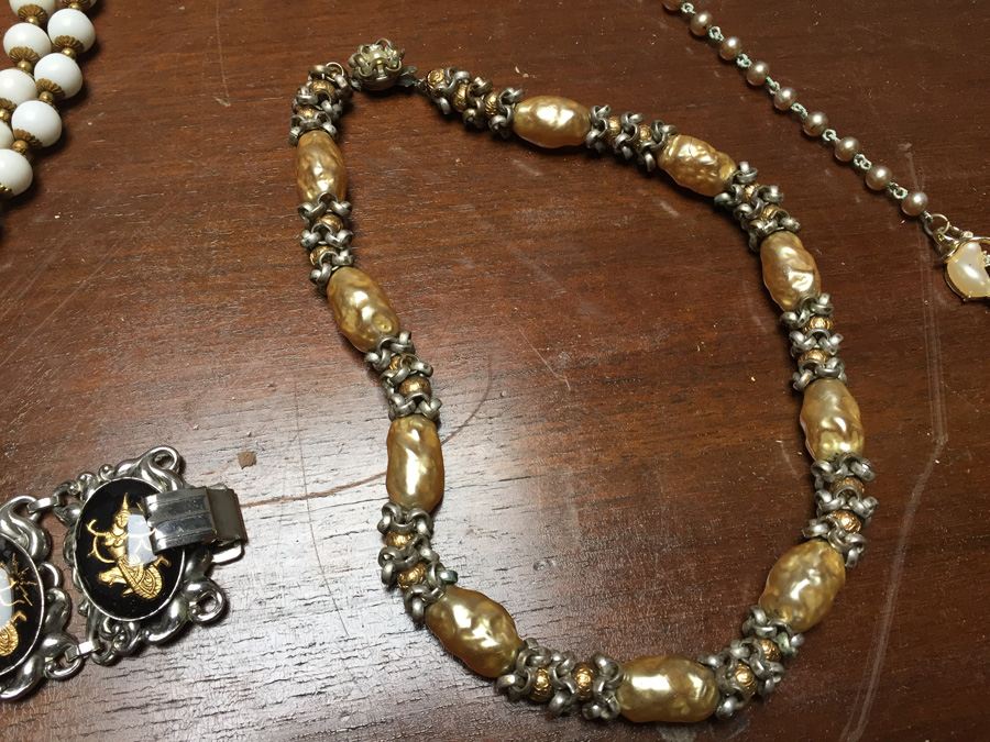 Vintage Jewelry Lot with Silverplated Jewelry Box [Photo 13]