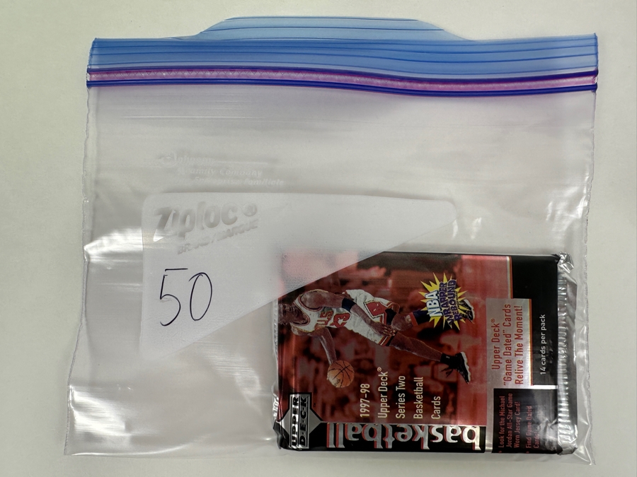 1997-98 Upper Deck Series Two Basketball Cards - 14 Cards - May Contain Ultra-Rare Michael Jordan Signed Game Jersey Card (GJ13S) That Sold For $1.4M - Read Details Page Before Bidding - Pack #50 [Photo 3]