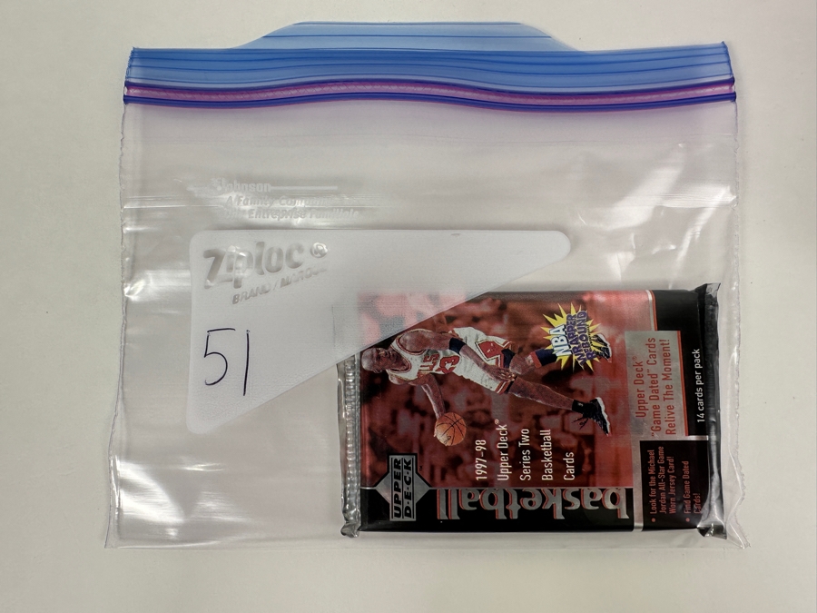 1997-98 Upper Deck Series Two Basketball Cards - 14 Cards - May Contain Ultra-Rare Michael Jordan Signed Game Jersey Card (GJ13S) That Sold For $1.4M - Read Details Page Before Bidding - Pack #51 [Photo 3]