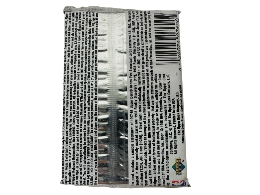 1997-98 Upper Deck Series Two Basketball Cards - 14 Cards - May Contain Ultra-Rare Michael Jordan Signed Game Jersey Card (GJ13S) That Sold For $1.4M - Read Details Page Before Bidding - Pack #55 [Photo 2]