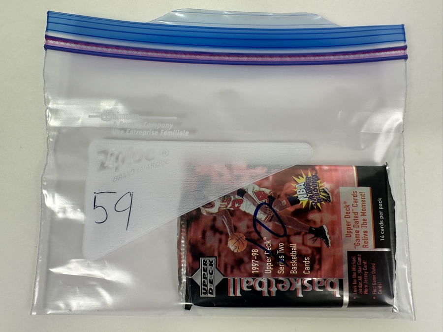 1997-98 Upper Deck Series Two Basketball Cards - 14 Cards - May Contain Ultra-Rare Michael Jordan Signed Game Jersey Card (GJ13S) That Sold For $1.4M - Read Details Page Before Bidding - Pack #59 [Photo 3]