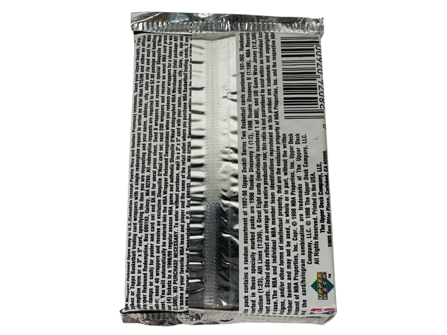 1997-98 Upper Deck Series Two Basketball Cards - 14 Cards - May Contain Ultra-Rare Michael Jordan Signed Game Jersey Card (GJ13S) That Sold For $1.4M - Read Details Page Before Bidding - Pack #62 [Photo 2]