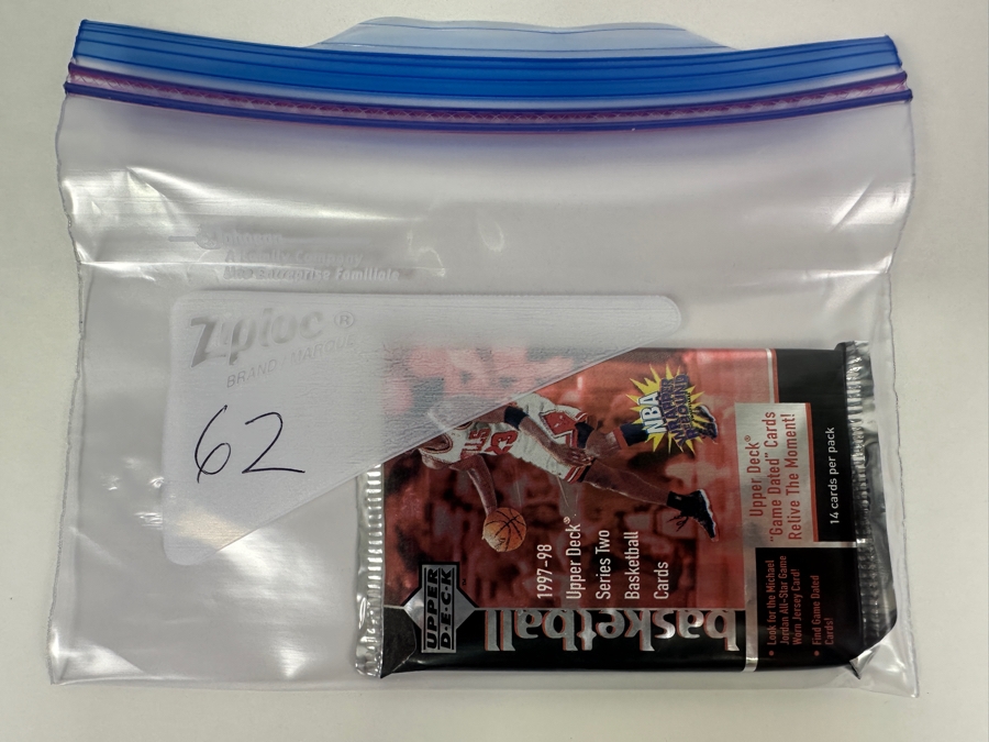 1997-98 Upper Deck Series Two Basketball Cards - 14 Cards - May Contain Ultra-Rare Michael Jordan Signed Game Jersey Card (GJ13S) That Sold For $1.4M - Read Details Page Before Bidding - Pack #62 [Photo 3]