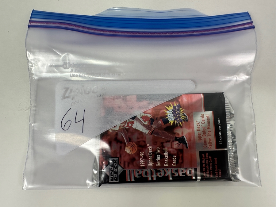 1997-98 Upper Deck Series Two Basketball Cards - 14 Cards - May Contain Ultra-Rare Michael Jordan Signed Game Jersey Card (GJ13S) That Sold For $1.4M - Read Details Page Before Bidding - Pack #64 [Photo 3]
