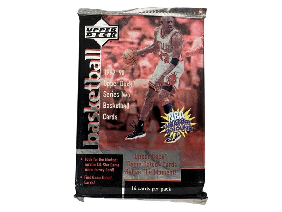 1997-98 Upper Deck Series Two Basketball Cards - 14 Cards - May Contain Ultra-Rare Michael Jordan Signed Game Jersey Card (GJ13S) That Sold For $1.4M - Read Details Page Before Bidding - Pack #65