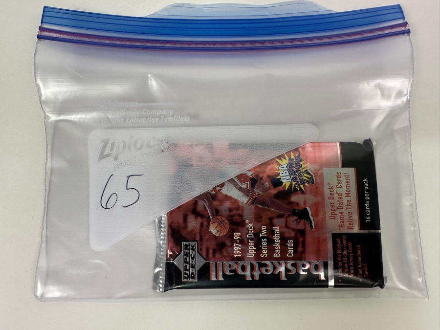 1997-98 Upper Deck Series Two Basketball Cards - 14 Cards - May Contain Ultra-Rare Michael Jordan Signed Game Jersey Card (GJ13S) That Sold For $1.4M - Read Details Page Before Bidding - Pack #65 [Photo 3]