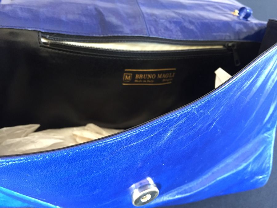Bruno Magli Blue Clutch Purse Italy [Photo 8]