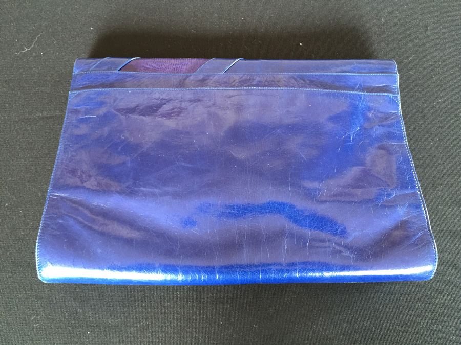 Bruno Magli Blue Clutch Purse Italy [Photo 5]