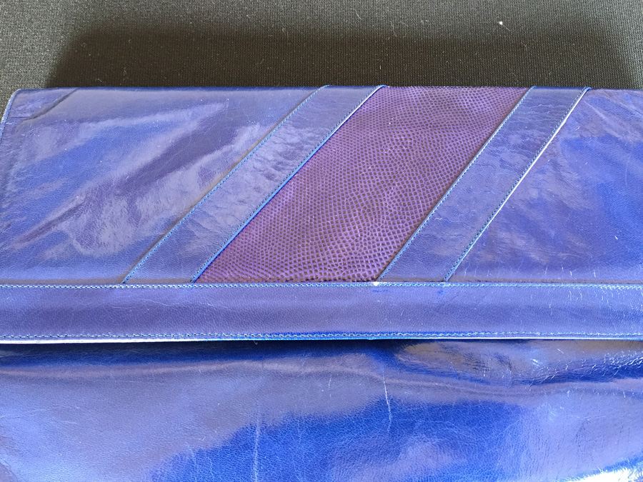 Bruno Magli Blue Clutch Purse Italy [Photo 4]