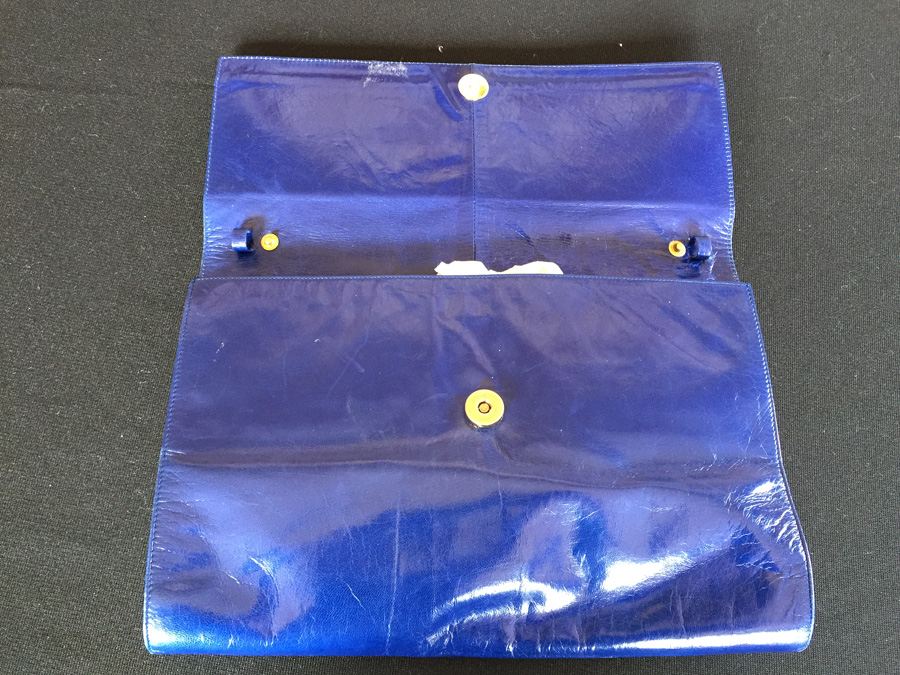 Bruno Magli Blue Clutch Purse Italy [Photo 3]