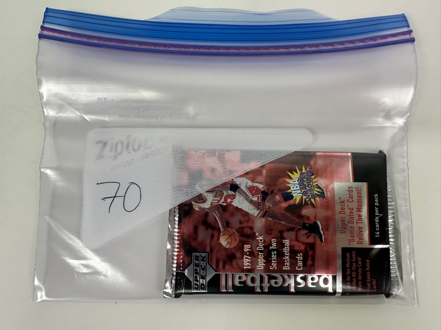 1997-98 Upper Deck Series Two Basketball Cards - 14 Cards - May Contain Ultra-Rare Michael Jordan Signed Game Jersey Card (GJ13S) That Sold For $1.4M - Read Details Page Before Bidding - Pack #70 [Photo 3]