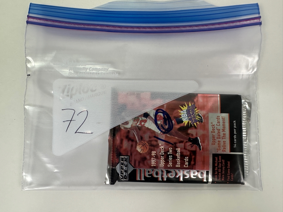 1997-98 Upper Deck Series Two Basketball Cards - 14 Cards - May Contain Ultra-Rare Michael Jordan Signed Game Jersey Card (GJ13S) That Sold For $1.4M - Read Details Page Before Bidding - Pack #72 [Photo 3]