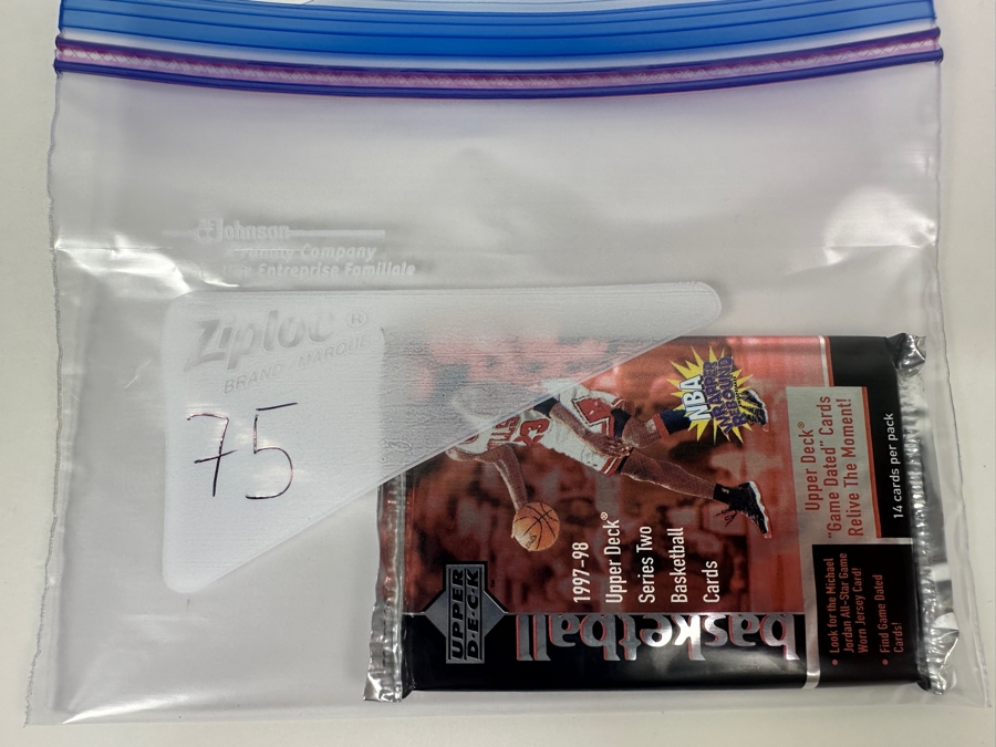 1997-98 Upper Deck Series Two Basketball Cards - 14 Cards - May Contain Ultra-Rare Michael Jordan Signed Game Jersey Card (GJ13S) That Sold For $1.4M - Read Details Page Before Bidding - Pack #75 [Photo 3]