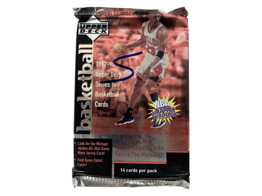 1997-98 Upper Deck Series Two Basketball Cards - 14 Cards - May Contain Ultra-Rare Michael Jordan Signed Game Jersey Card (GJ13S) That Sold For $1.4M - Read Details Page Before Bidding - Pack #80