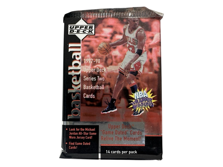 1997-98 Upper Deck Series Two Basketball Cards - 14 Cards - May Contain Ultra-Rare Michael Jordan Signed Game Jersey Card (GJ13S) That Sold For $1.4M - Read Details Page Before Bidding - Pack #85