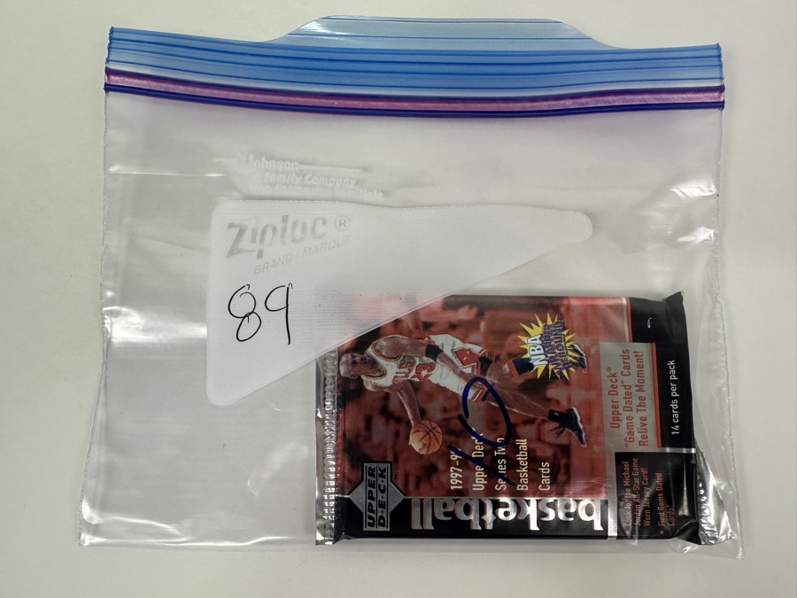 1997-98 Upper Deck Series Two Basketball Cards - 14 Cards - May Contain Ultra-Rare Michael Jordan Signed Game Jersey Card (GJ13S) That Sold For $1.4M - Read Details Page Before Bidding - Pack #89 [Photo 3]