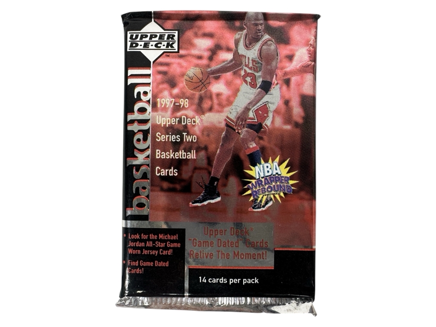 1997-98 Upper Deck Series Two Basketball Cards - 14 Cards - May Contain Ultra-Rare Michael Jordan Signed Game Jersey Card (GJ13S) That Sold For $1.4M - Read Details Page Before Bidding - Pack #90