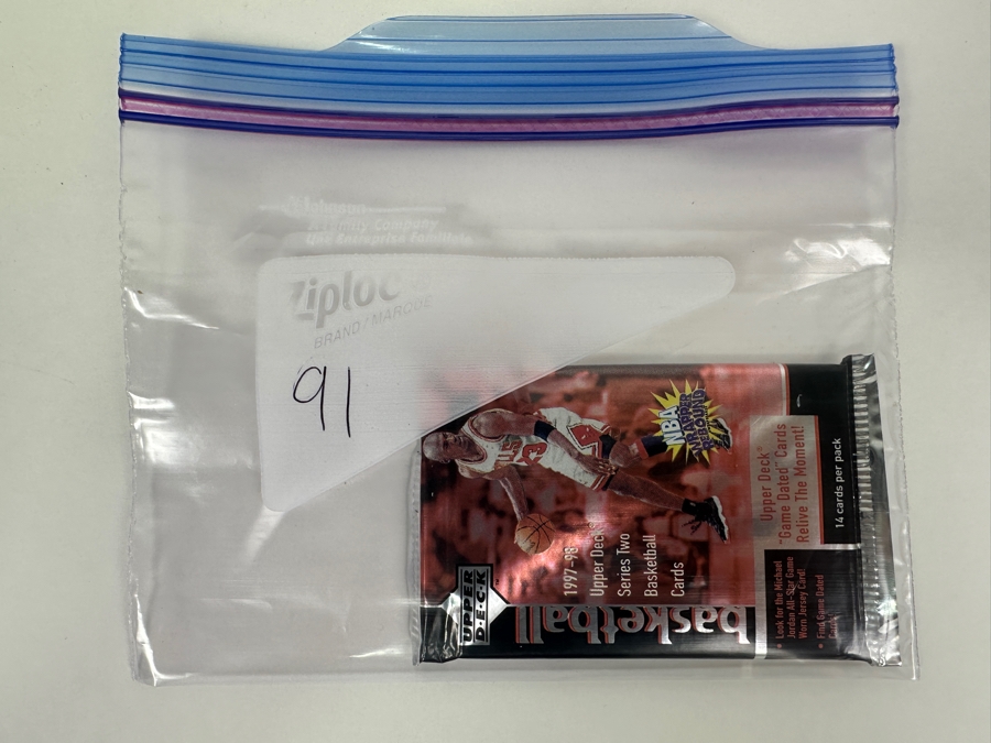 1997-98 Upper Deck Series Two Basketball Cards - 14 Cards - May Contain Ultra-Rare Michael Jordan Signed Game Jersey Card (GJ13S) That Sold For $1.4M - Read Details Page Before Bidding - Pack #91 [Photo 3]
