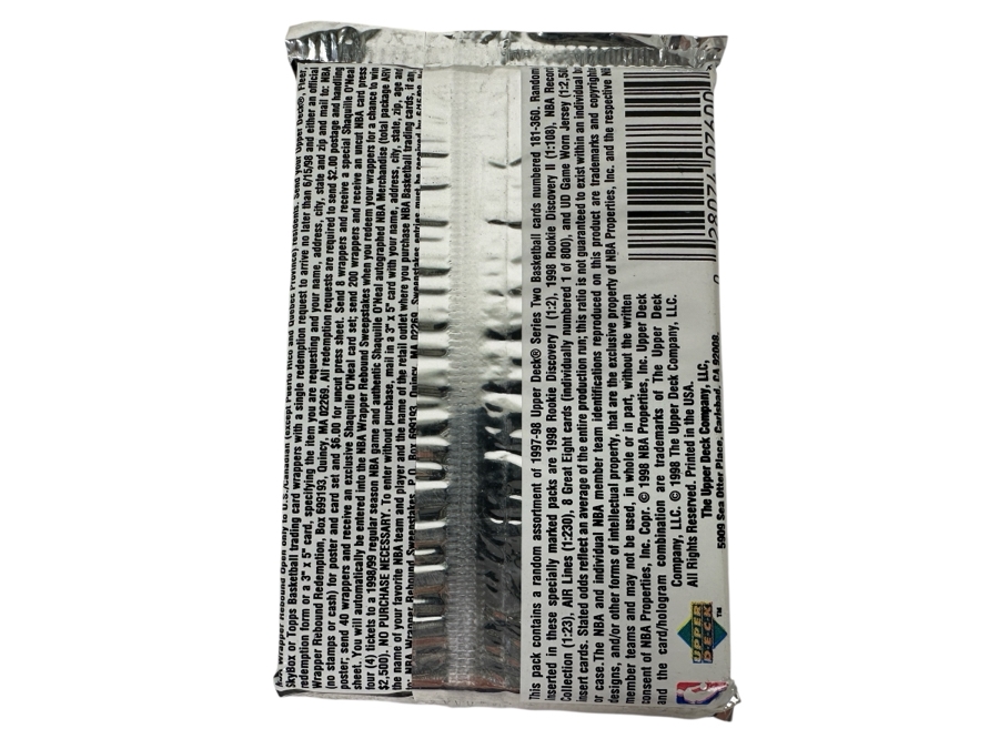 1997-98 Upper Deck Series Two Basketball Cards - 14 Cards - May Contain Ultra-Rare Michael Jordan Signed Game Jersey Card (GJ13S) That Sold For $1.4M - Read Details Page Before Bidding - Pack #92 [Photo 2]