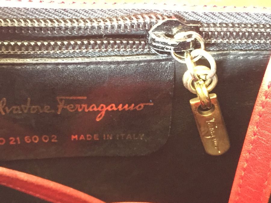 Salvatore Ferragamo Red Handbag with Dust Cover Italy [Photo 11]