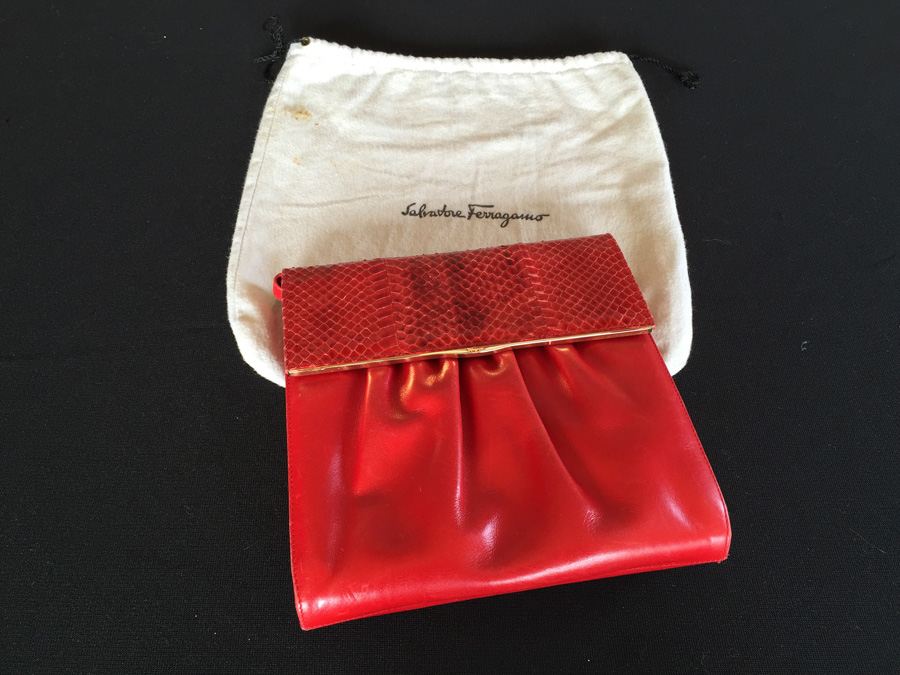 Salvatore Ferragamo Red Handbag with Dust Cover Italy [Photo 1]
