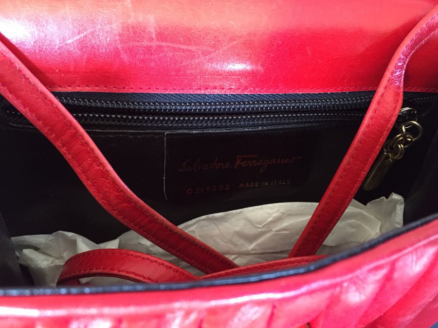Salvatore Ferragamo Red Handbag with Dust Cover Italy