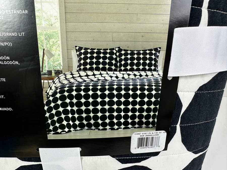 Just Added - New Marimekko Pienet Kivet Maija Isola 1956 Full/Queen Set With Standard Shams & Full/Queen Quilt [Photo 6]